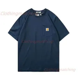 2024 Europa Polo Camiseta de Moda Herramientas Mangas Bolsillo Einfache Americana Suelta 1112ess