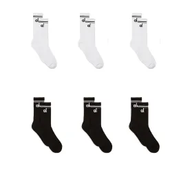Al Yoga Socks 2 PCS 세트면 스트라이프 운동 스포츠 세트 레트로 귀여운 일치하는 학교 패션 튜브 양말을위한 남성/여성