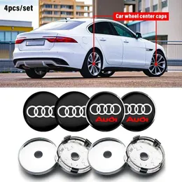 Крышки колес 4PCS 60 мм модифицированная колесная ступица Центр шин для Audi A1 A2 A3 8V 8P 8L A4 B5 B6 B7 B8 A5 A6 C5 C6 C7 A7 A8 Q2 Q3 Q7 T240509