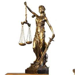 Dekoratif Nesneler Figürinler Aqumotic Yunanistan Adalet Adalet Fuar Tanrıça Retro Zanaat Ev Aksesuarları Yaratıcı Cafe Scpture Drop Dheym