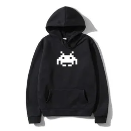 Herren Hoodies Sweatshirts Space Invader Old School Video Game 8 Bi Alien Fixed Shooter Sweatshir NFT295 Y240510