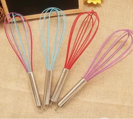 Creative Kitchen Tool Wire Whisk Mixer Mixer Bater Egg Colorful Silicone Egg Beltle Holding de aço inoxidável5608820