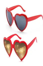 Os óculos leves anti -azuis do amor Efeitos em forma de coração de vidro Mulheres Moda Moda Os óculos de sol Make Up 6557883