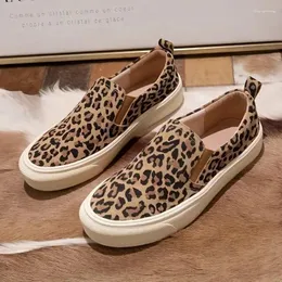 Lässige Schuhe Leinwand Frauen 2024 Herbst Fashion Leopardenmuster Frauen flach hell und komfortable Outdoor Ladies Sladies Sladies