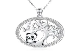 Симпатичная панда хрустальное свадебное ожерелье Винтажное женское дерево подвеска розового золота серебряная цветовая цепь для женщин5364348