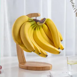 Porta di banana di deposito cucina con gancio di frutta manutenzione fresca supporto fresco display in bambù scaffale arredamento soggiorno per uva