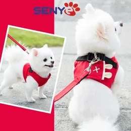 Dog Apparel Vest-style Comfortable Multi-purpose Adjustable Reflective Vest Pet Chest Harness Leash Lattice For Puppy