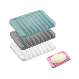 Bath Mats Silicone Soap Holder Creative Box Non-perforated Draining Mat Bathroom Dish