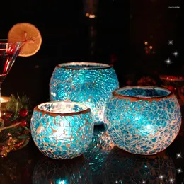 Candle Holders Party Round Colorful Crytals Blue Modern Wedding Candlestick Form Bedroom Kaarsenhouder Home Decoration 50ZT