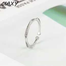 Klusterringar ciaxy silver färg mobius kvinnlig personlighet öppen vigselring lyx smycken grossist anillos de bodas