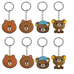 Charms Brown Bear Keychain Key Chain Ring Regalo di Natale per le ragazze Girls Backpack Bag Shoder Accessori Pendant Charm Chiavi Adatto OTE2P