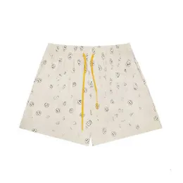 Summer Full Print Smiling Face Beach Shorts för män och kvinnor Casual Split Pants Drew Fashion Brand Printed Breattable 185