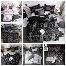 Bedding Sets 2024 Pattern Texture Printing 2/3 Pcs Duvet Cover Set 1 Quilt 1/2 Pillow Cases Single Twin Double FullQueen King