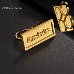 Nextvance Custom Name Doppelschichtschweißringe 2 Finger Edelstahl Personalisierter Ring für Frauen Mann Geburtstag Schmuck Geschenke 240430