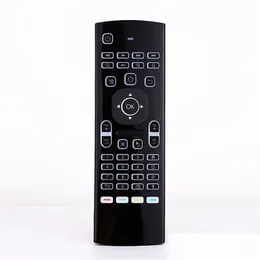 PC Remote Controls Air Squirrel MX3 Versione retroilluminata vocale Android Smart Wireless Flying Infrad Control T3 Mouse e tastiera Drop DE OTN1H