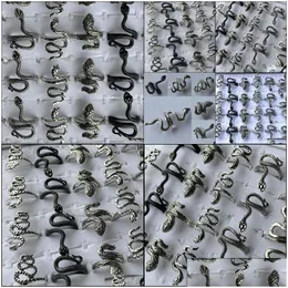 Band Rings Band Rings Wholesale 30Pcs Mix Snake Punk Cool Fit Alloy For Women Men Gifts Jewelry Drop Delivery Ring Dhzkn Dhd5V