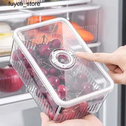 Aufbewahrungsboxen Mülleimer Transparent Frozen Food Container Frisch Gemüse und Obstkorb Kühlbox Küchenorganisator S24513
