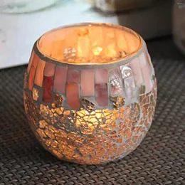 Tischlampen handgefertigtes Mosaikglaskerzenhalter Jar Teelichthalter Stift Heimdekoration Geschenke