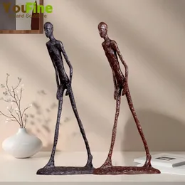 Giacometti rzeźba brązowa chodzenie statua Streszczenie szkieletu brązowy casting figurka słynna replika rzemiosło dekoracje domu 240509