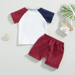 Clothing Sets 4th Of July Baby Boy Clothes Letter Print Short Sleeve T-Shirt American Flag Shorts Set 2Pcs Independence Day Outfit