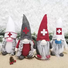 Ornamentos de pelúcia de Natal gnomo Doctor Nurse sueco Santa Natal Decor de Holiday Home Home Decoration 1011 Ação