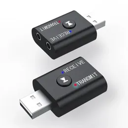 Aux Mini Wireless Bluetooth Mottagare Adapter 5.0 Ljudtransmitter Stereo Bluetooth Dongle Aux USB 3,5 mm för bärbar dator -TV PC