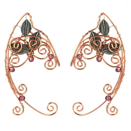 Orecchini schienali Elfo Clip auricolare Spola per traforare gioielli piercing per donne Accessori per le fati metallo non pieghevoli