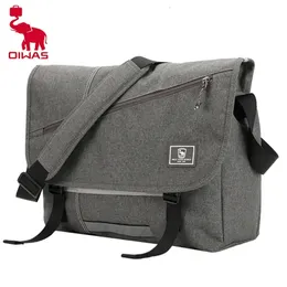 OIWAS 15 Inch Laptop Men Messenger Bag Fashion Travel Sling Shoulder Mens Canvas Briefcase Male Crossbody Pack For Teenages 240506