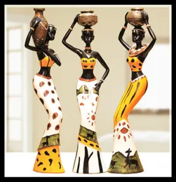 3PCSSET Creative Vintage Gift African Girls Resin Furnhishing Bolls Ornaments Accessori per la casa Decorazione del soggiorno CJ1916279091