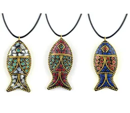 Vackra halsband mode undviker fisk etniska halsbandsar vintage platta nepal smyckenhandmade sanwoods vintage bodhi hängen ne3811222
