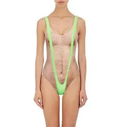 Wydrukowane borat jednoczęściowy strój kąpielowy Kobiety seksowne włosy klatki piersiowej Kąpiel Suit Summer Szybkie żart Bather NoveltyBeachWear31548788245