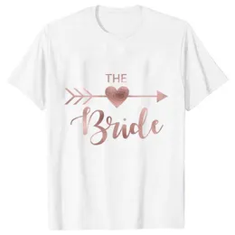 Women's T-Shirt T Shirt Bridal Bachelorette Party Tshirt Love Heart Team Bride Squad Shower Top Bachelor Hen Party T O-Neck Shirt Y240509