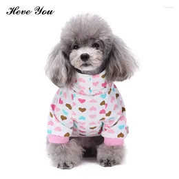 Vestuário para cães, ele tem roupas macacões de macacões de pescoço alto com um gato de gato de padrão coração animal de estimação para cães pequenos roupas grandes roupas