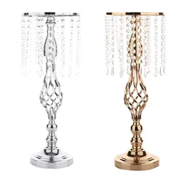 Candele Crystal Crystals Iron Plack Candlestick Vase Flower Table Event Event Wedding Road Decoration