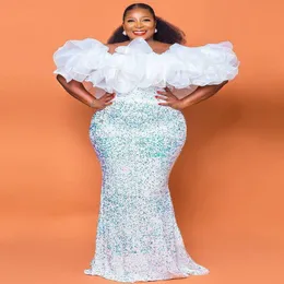 2021 plus size arabic aso ebi sereia espumosa e sexy vestidos de baile lantejacos com lantejoulas de festas formais de festas formais da segunda recepção 234o