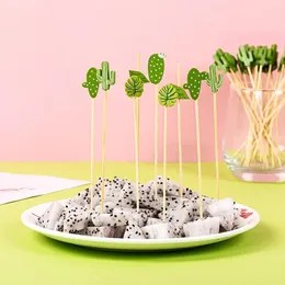 Forks 20pcs dispensáveis espetos de bambu escolhidos buffet cupcake frut fork bolo de festa salada de salada de salada de salada de dente palitos de dente
