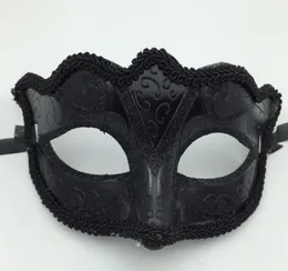 Black Venice Masks Masquerade Party Mask Christmas Gift Mardi Gras Man Costume Sexig spets fransad Gilter Woman Dance Mask G5631977895