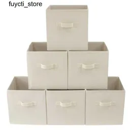 Storage Boxes Bins Collapsible Cube Fabric Storage Bins (10.5 x 10.5) 6 packs suitable for daycare Playroom Kids Living Room S24513