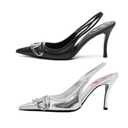 Slingback klackar för kvinnor perfekt fit Sandale femme kvinna sandaler justerbara glidprogettista skor standardstorlek mångsidig stil