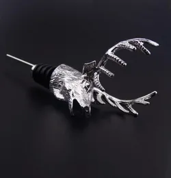 جديد Deer Stag Head Wine Pource Stopper Wine Aerators Stainless Steel Wine Pober Spotper LX37121622943