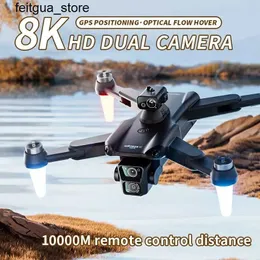 Droni Nuovi UAV F14 GPS Professional Dual Camera UAV Four Helicopters Brushless Photography Laser Evitamento degli ostacoli RC Toys S24513