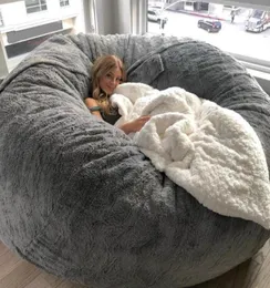 Stolskydd Drop Lazy Soffa Floor Seat Couch Recliner Pouf Giant Soft Fluffy Päls Sovande futonbönväska för vuxen Kid ReleaseChair1776127