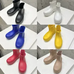 2024 Дизайнерские ботинки лужа женская обувь резиновая зимняя платформа лодыжка ботинок трава зеленый синий размер 35-39