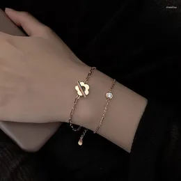 Pulseira de link Bracelete de charme da cadeia Daisy para mulheres simples coreana moda moderna punk hip hop design feminino jóias do presente de joalheria Boyulige