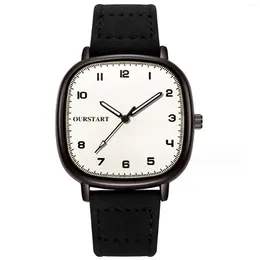 Wristwatches Business Quartz Watch Solid Color Sport Velvet Belt For Boy Girls Birthday Gift