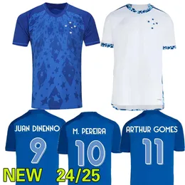 2024 2025 Cruzeiro EC Soccer Jerseys Arthur Gomes M.Pereira Juan Dinenno Cifuentes M.Vital 24 25 Home Away Aldult Short Football Shirt