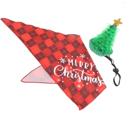 Hundekleidung 1 Set von Weihnachtsfeier Haustierhut und Bandana Entzückende Weihnachtsfeste Schöner dreieckiger Schal