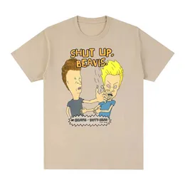 Herren-T-Shirts Beavis und Butthead Vintage T-Shirt Lustige sarkastische Cartoon-Baumwoll-Herren Neue Damen Top Q240514