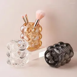 Flaskor förvaringsrör makeup verktyg burk penna hållare skrivbord ornament dekorativ glas flaska organisera låda