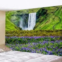 Wandteppiche Wald Wasserfall Landschaftsmuster Bream Wand Hintergrund Tuch Bohemian Home Dekoration Schlafzimmer Wohnzimmer Wandteppich